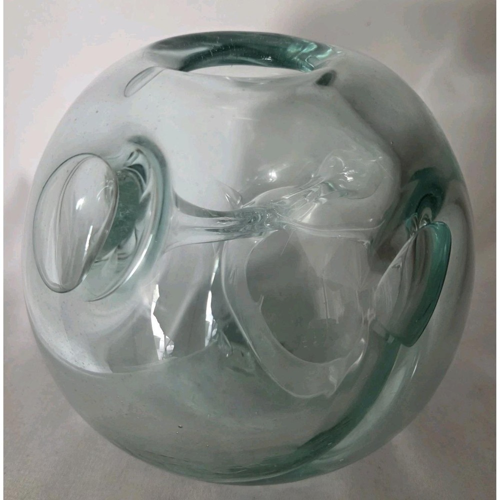 Stauffer Blown Glass Vase Paperweight Studio Art Inclusions Abstract Unique‎